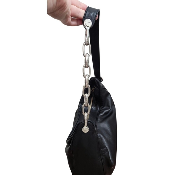 MARC JACOBS THE TEMPO LEATHER HOBO SHOULDER BAG BLACK - Picture 9 of 16